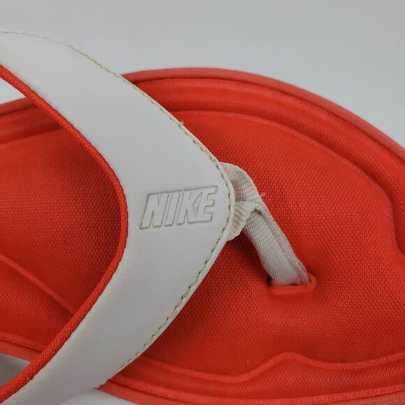 Nike Calm Elevation Womens Size 10 White Bright Coral Slip On Flip Flop Sandals - Picture 10 of 12